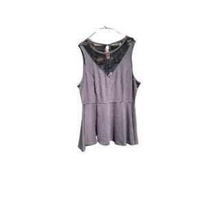 Gray Torrid Dress With Black Lace Detail At The Throat Size 2 Gothic Sundress‎